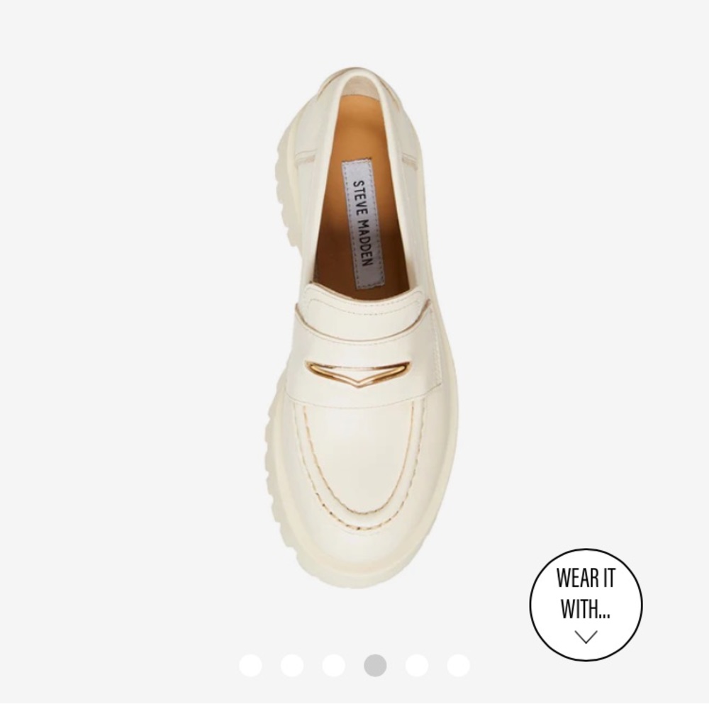 Steve Madden Chunky Lug Sole Loafers - Lawrence Loafer, color Bone